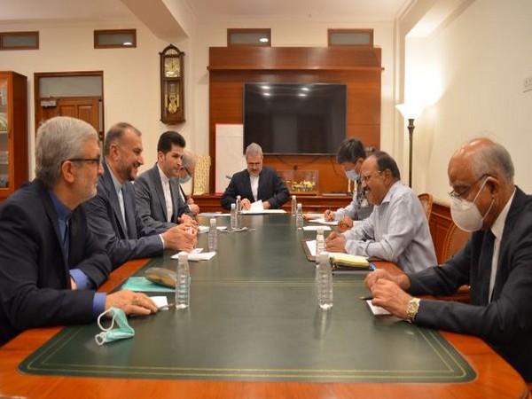 Iranian Foreign Minister Hossein Amirabdollahian and National Security Advisor (NSA) Ajit Doval. (Photo Credit: Iranian Foreign Ministry)