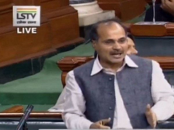 Congress leader Adhir Ranjan Chowdhury while speaking in the Lok Sabha on Friday. Photo/ANI