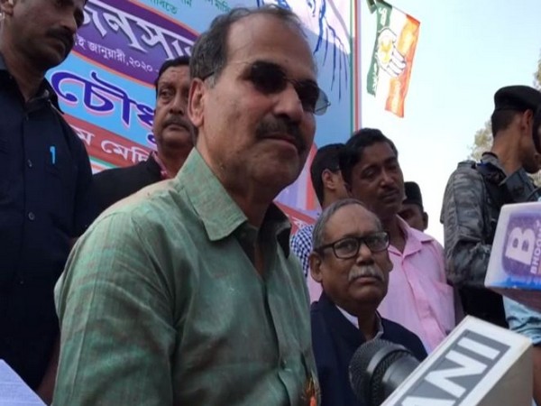 Congress leader Adhir Ranjan Chowdhury speaking to reporters in Midnapore on Friday. Photo/ANI
