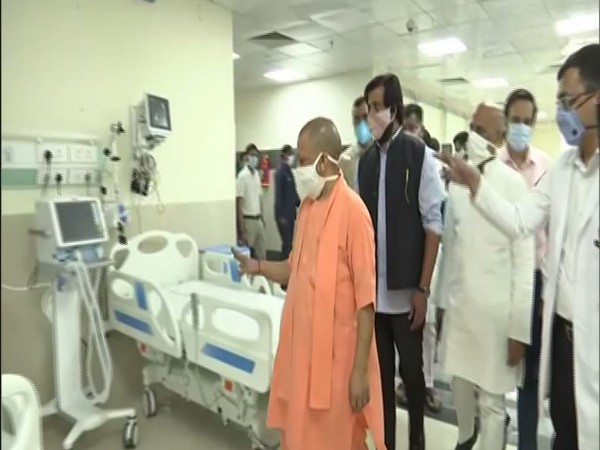 Chief Minister Yogi Adityanath inaugurates 300 beds in Gorakhpur's COVID-19 dedicated hospital on Monday. (Photo/ANI)