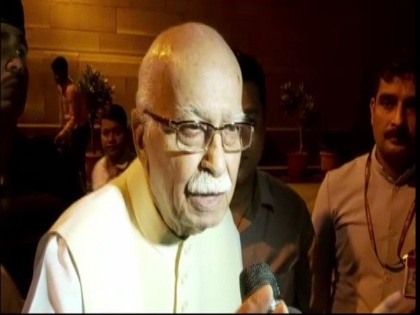 BJP veteran LK Advani speaking to media person in parliament on Saturday. 