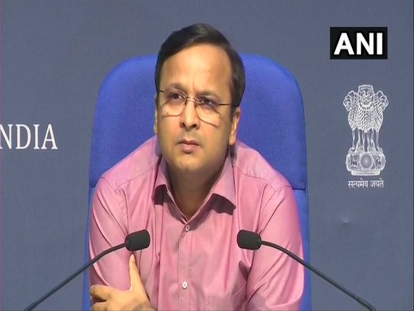 Union Health Ministry Joint Secretary Lav Aggarwal speaking at a press conference on Wednesday. Photo/ANI