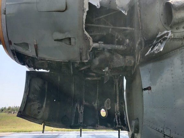 Damaged Avro aircraft after engine catches fire (photo/ANI)