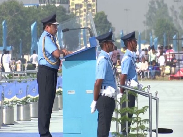 Indian Air Force Chief, RKS Bhadauria during his address on Tuesday. Photo/ANI