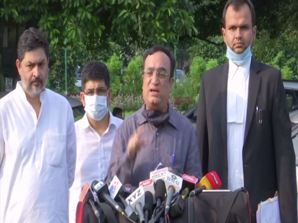 Congress leader Ajay Maken speaking to reporters in Delhi on Monday. Photo/ANI