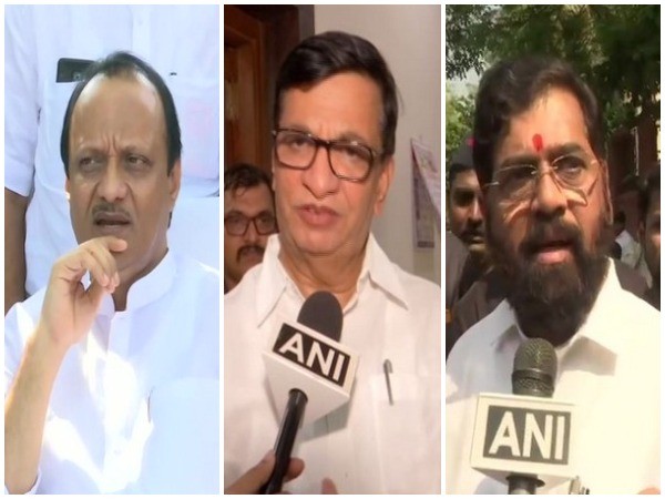 NCP leader Ajit Pawar (left), Congress leader Balasaheb Thorat (middle) and Shiv Sena leader Eknath Shinde (right)