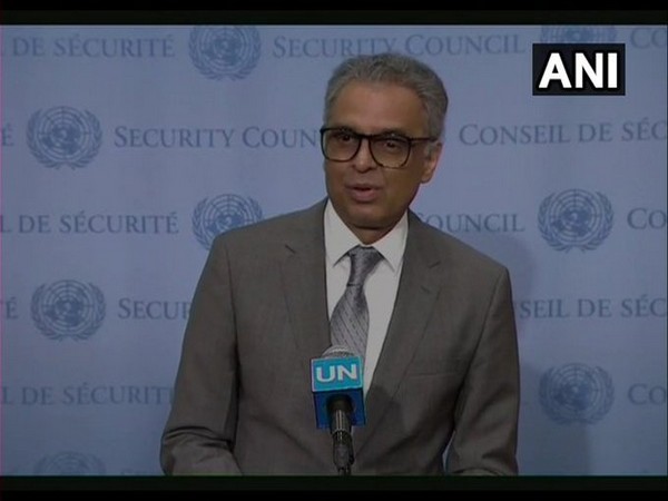 India's Permanent Representative to the United Nations Syed Akbaruddin talking to the media