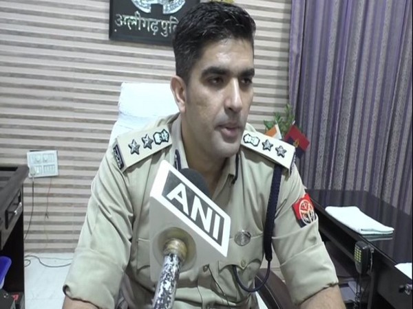 Aligarh SSP Akash Kulhari in conversation with ANI on Wednesday. Photo/ANI