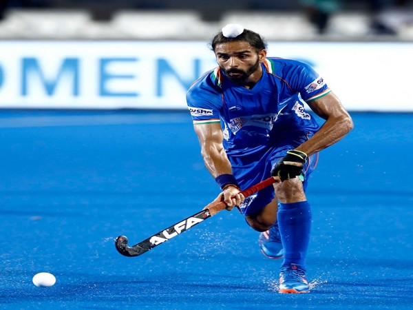 Indian forward Akashdeep Singh in action against Uzbekistan (Photo/Hockey India Twitter)