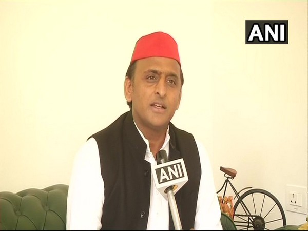Samajwadi Party chief Akhilesh Yadav speaking to ANI Photo/ANI