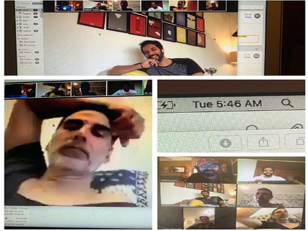 A screengrab of the group video call session of team 'Bell Bottom' (Image Source: Instagram)