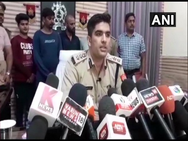 SSP Aligarh Akash Kulhari speaking with reporters on Wednesday. Photo/ANI
