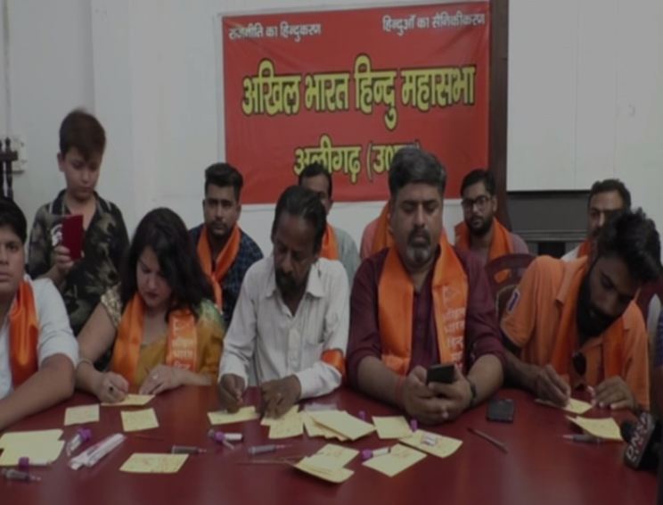 ABHM spokesperson claimed to have sent 101 letters written in blood to the Prime Minister. Photo/ANI