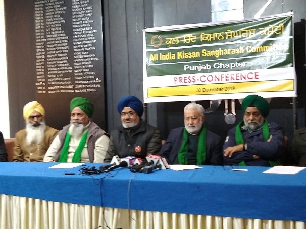 All India Kisan Sangharsh Coordination Committee addressing the media (Photo ANI)
