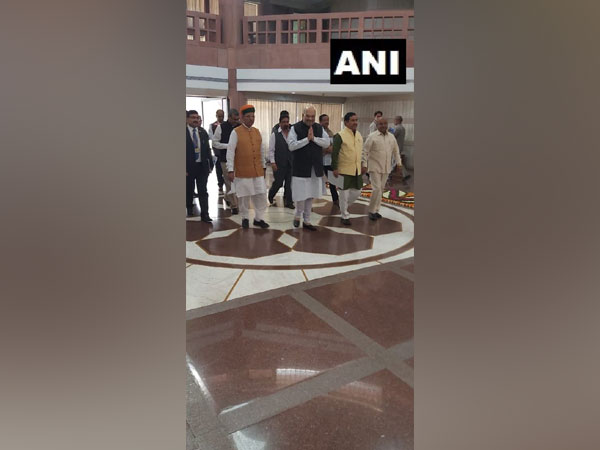 Union Ministers Amit Shah, Thawarchand Gehlot and Arjun Ram Meghwal arrive in Parliament for all-party meeting on Sunday.