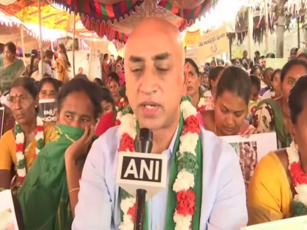 TDP MP Jayadev Galla speaking to ANI on Thursday. Photo/ANI