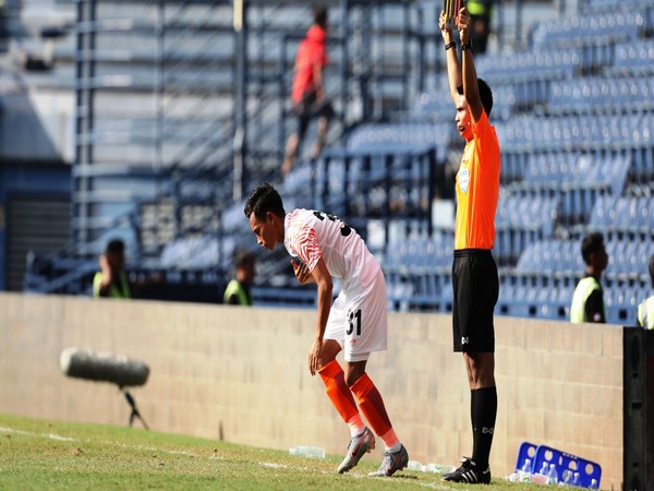 Indian midfielder Amarjit Singh Kiyam in action.