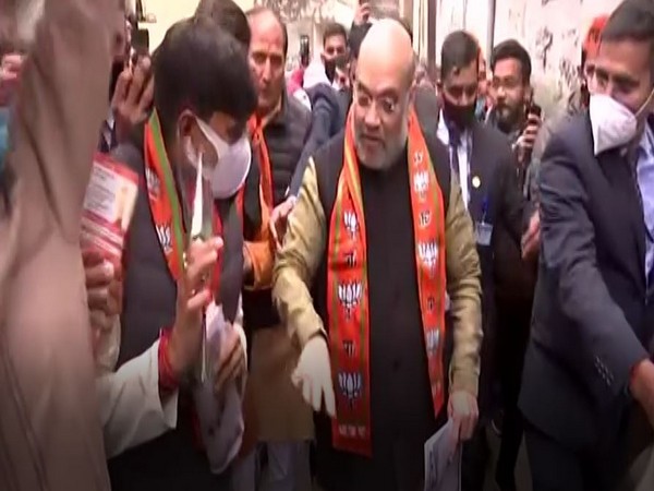 Union Home Minister Amit Shah begins door-to-door campaign in Kairana ahead of UP polls (Photo/ANI)