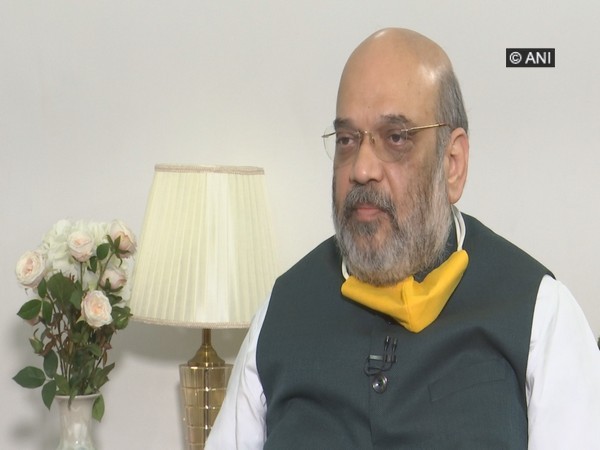 Union Home Minister Amit Shah talking to ANI. Photo/ANI