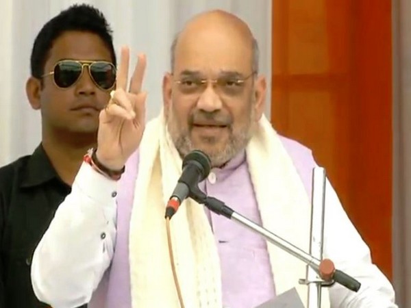 BJP president Amit Shah addressing a rally in Uttarkashi on Wednesday.