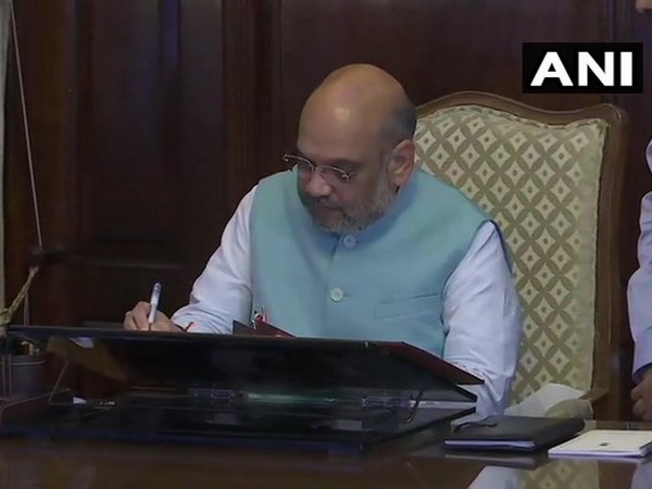 Union Home Minister Amit Shah taking charge of his ministry in New Delhi on Saturday.