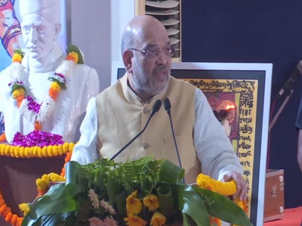 Home Minister Amit Shah addressing a two-day international seminar at the Banaras Hindu University on Thursday. Photo/ANI