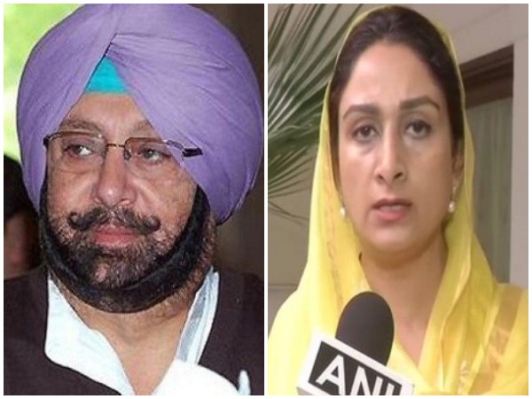 Punjab Chief Minister Amarinder Singh (l) and Union Food Processing Minister Harsimrat Kaur Badal