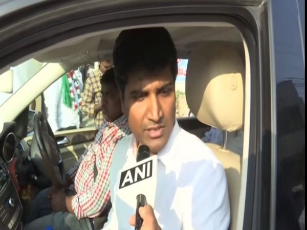    YSRCP MP Lavu Srikrishna Deva Rayalu talking to ANI after addressing the protesting framers here in Amaravati over three capital row in the state. 