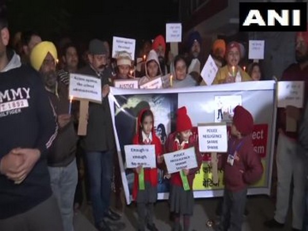 Punjab: A candlelight march was organised in Amritsar yesterday demanding action against the school in Beas. Photo/ANI