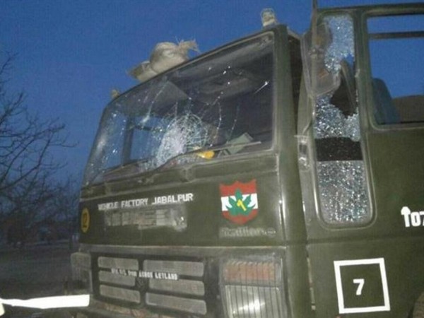  A vehicle of 55 Rashtriya Rifle (RR) was targeted by an Improvised Explosive Device (IED) .