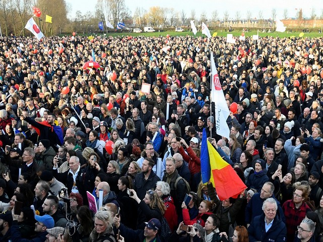 Protest against COVID-19 restrictions in Amsterdam. (Photo Credit - Reuters)