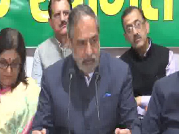 Senior Congress leader Anand Sharma while addressing a press conference in Shimla on Tuesday. Photo/ANI