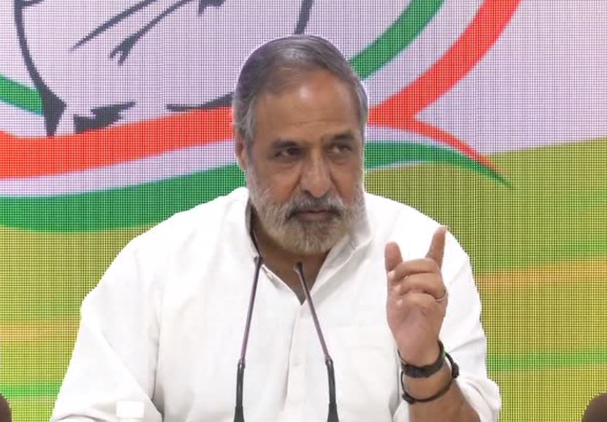 Congress leader Anand Sharma addressing a media briefing on Saturday. (ANI photo)