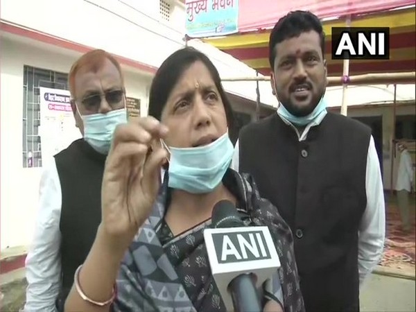 RJD candidate Lovely Anand speaking to ANI in Saharsa on Saturday.