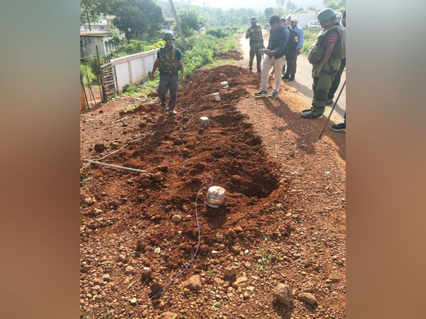 A photograph of the landmine planted by Maoists in Vishakapatnam. Photo/ANI