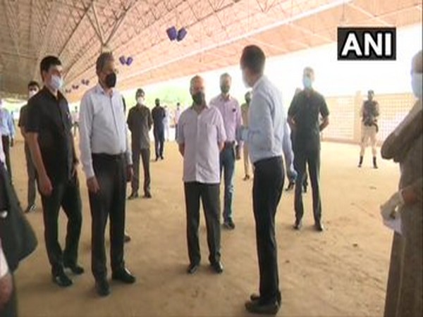 Delhi Lt Governor Anil Baijal inspects Radha Soami Satsang Beas campus for setting up a facility with 10,000 beds for COVID-19 patients. [Photo/ANI]