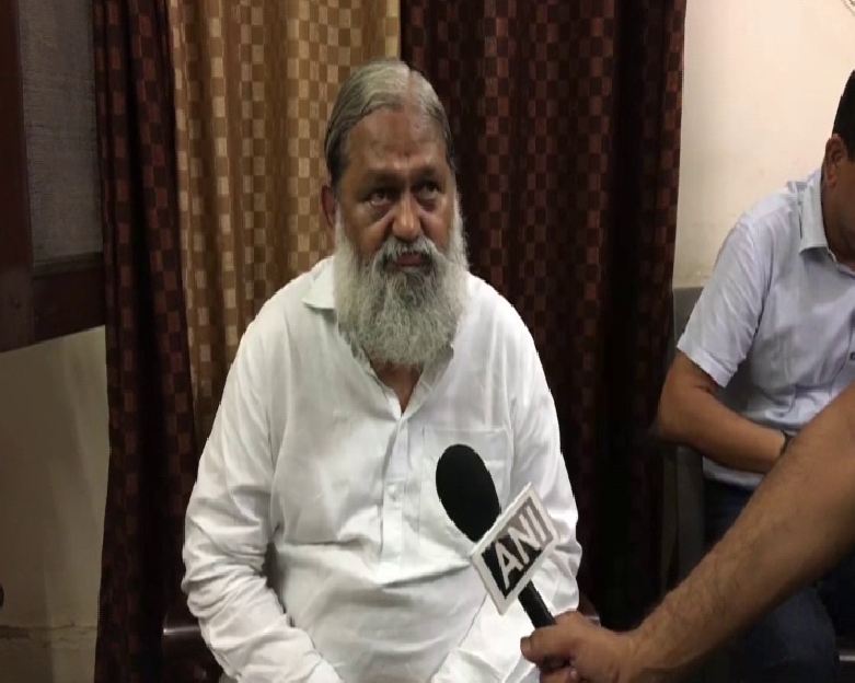 Haryana Minister Anil Vij speaking to ANI on Saturday. Photo/ANI