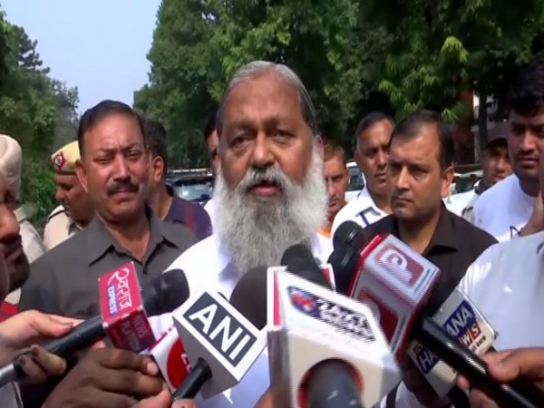 Anil Vij speaking to reporters in Chandigarh on Saturday. Photo/ANI