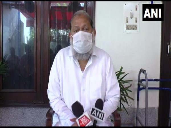 Haryana Home Minister Anil Vij speaking to reporters in Haryana on Saturday. Photo/ANI
