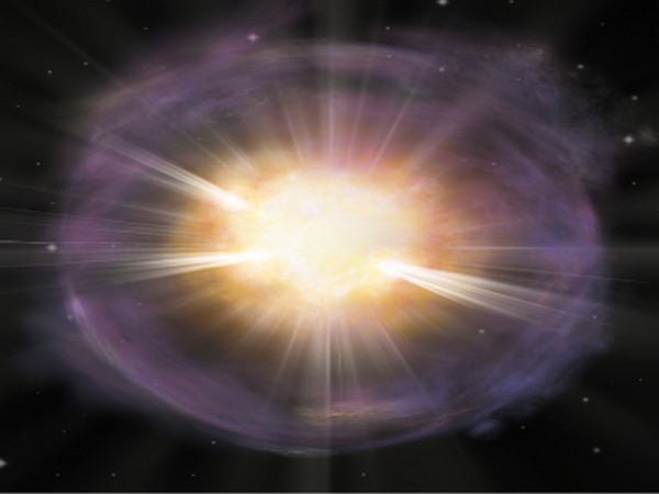 Artist's interpretation of the calcium-rich supernova 2019ehk (Image Source: Aaron M. Geller, Northwestern University)
