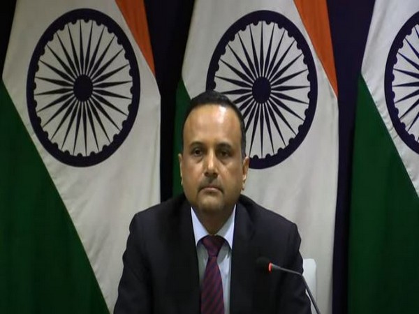 MEA Spokesperson Anurag Srivastava speaking at the weekly press briefing on Thursday. Photo/ANI
