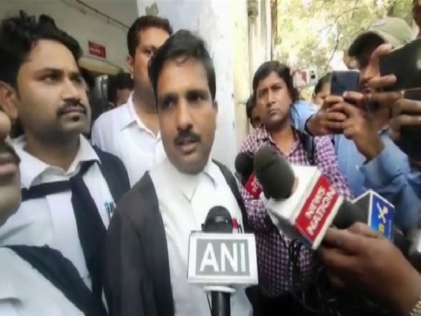 Anup Trivedi, lawyer of the victim talking to reporters in Shahjahanpur on Tuesday. Photo/ANI