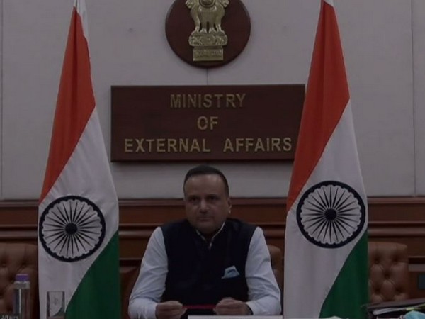 Ministry of External Affairs Ministry spokesperson Anurag Srivastava speaking to reporters during video press conference on Thursday. Photo/ANI