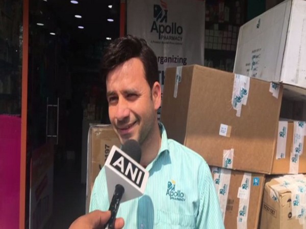 An employee of Apollo Pharmacy speaks to ANI on Thursday.