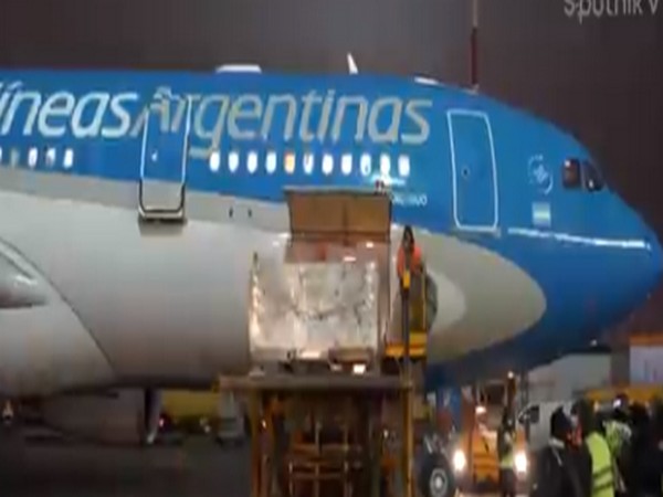 Sputnik V vaccine doses being loaded into the flight bound for Argentina. (Photo credit: Twitter/Sputnik V)