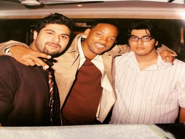 The throwback picture shared by actor Arjun Kapoor featuring Will Smith and Kunal Rawal (Image courtesy: Instagram) 