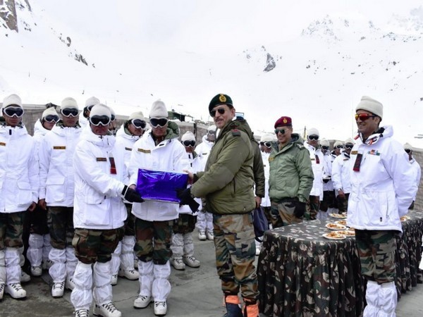 Lieutenant General YK Joshi on Monday while interacting with military brass in Siachen sector. [Photo/ANI]