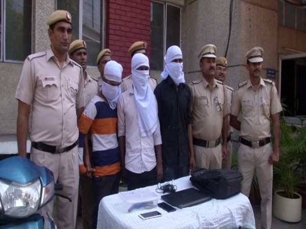 Three of the five arrested accused in police custody. Photo/ANI 
