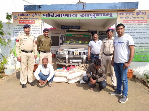 Both the accused in police custody in Sariya on Wednesday. Photo/ANI