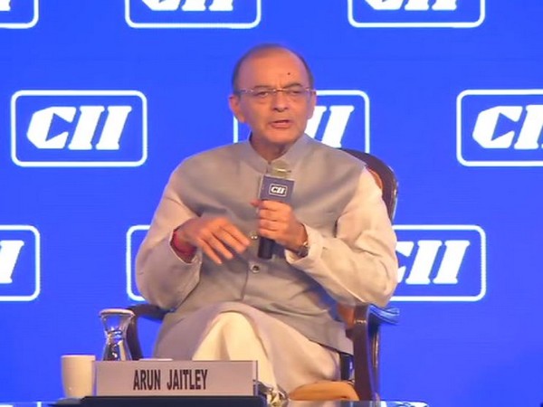 Union Finance Minister Arun Jaitley speaking at the CII annual conference in New Delhi on Thursday. (Photo:ANI)